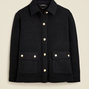 J. Crew Black Bouclé shirt-jacket with Gold Buttons 3x - like new!